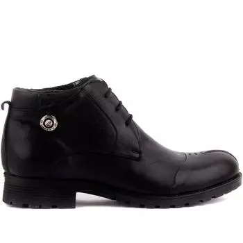 Sail Lakers - Черные кожаные мужские ботинки на шнуровке