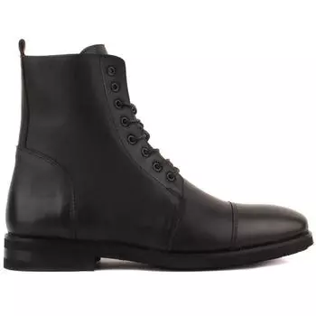 Sail Lakers - Черные кожаные мужские ботинки на шнуровке