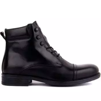 Sail Lakers - Черные кожаные мужские ботинки на шнуровке