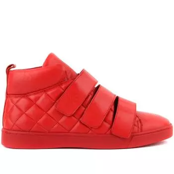 Sail Lakers - Красные кожаные мужские ботинки на липучке