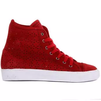 Sail Lakers - Летние женские кроссовки из замши бордового и красного цвета