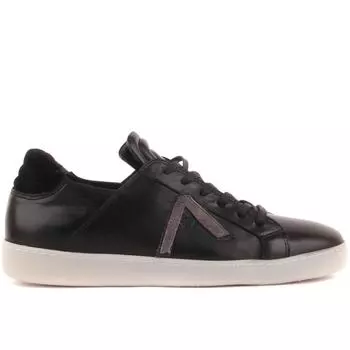 Sail Lakers - мужские черные кожаные кроссовки на шнуровке