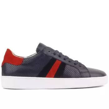 Sail Lakers - Мужские темно-синие кожаные кроссовки на шнуровке