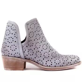 Sail Lakers - Серые кожаные женские летние ботинки без застежки-молнии