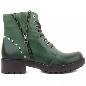 Sail Lakers — зеленые кожаные женские ботинки на молнии