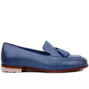 Sail Lakers - женские джинсовые синие кожаные лоферы