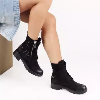 Sail Lakers - Женские сапоги из черного нубука на молнии