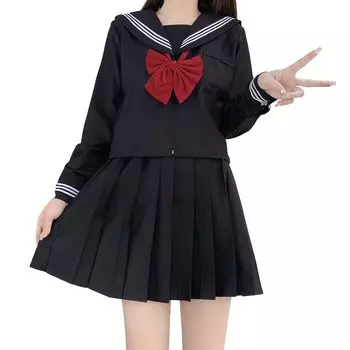 Sailor White 3 JK High School High School Set [Cedar Eight] Униформа, Линии, Костюм, Униформа, Девушки, Студенты, Косплей, 3 предмета (Длинный рукав, L)