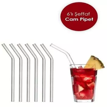 Saint Belisama 6 Pieces Clear Glass Curved Pipette - Glass Pipette 6 Pieces