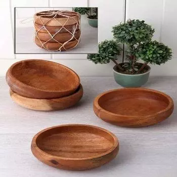 Saint Belisama Акация Роскошная натуральная большая круглая миска для закусок из 4 предметов