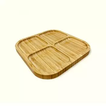 Saint Belisama Bamboo Square 4 Section 20 cm Serving & Snack Plate - Presentation