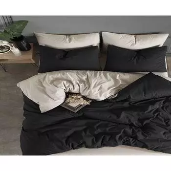 Saint Belisama Двойной пододеяльник с простынями | Черный Бежевый