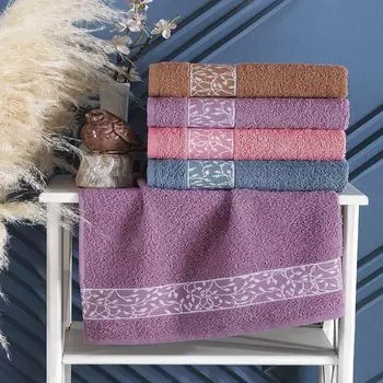 Saint Belisama Набор из 4 хлопковых полотенец для рук и лица, разноцветные