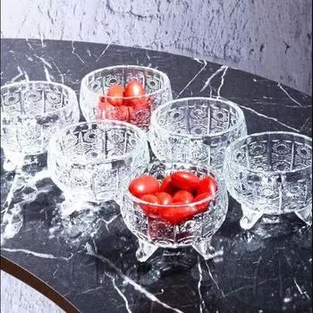 Saint Belisama Роскошная миска для закусок из хрустального стекла, 6 предметов/Чаша для рахат-лукума/Чаша для варенья (8X8X5см)