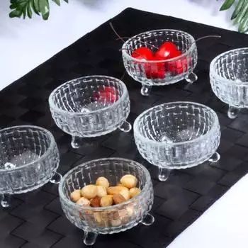 Saint Belisama Стеклянная хрустальная презентационная миска «София», 6 предметов, миска для закусок, варенья, чаша для рахат-лукума
