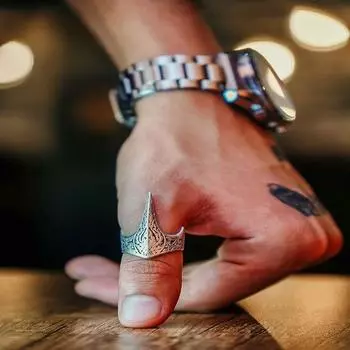 Saint Belisama Telli Античное посеребренное регулируемое мужское кольцо модели Зихгира