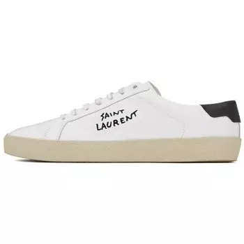 Saint Laurent Court Classic SL/06 Low Optic White Black 2021 Женские кроссовки 610649-08G10-9061 35