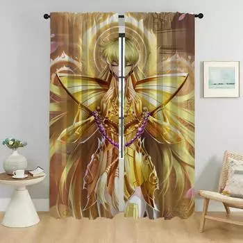 Saint Saints Curtains for Bedroom Shades Elegant Room Curtains 2 Pieces Window Curtain Halloween Decoration Partition Living W50xH70cmx2pcs-CL