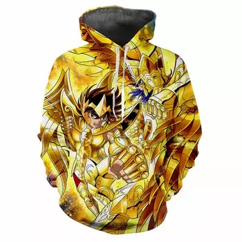 Saint Seiya Classic 3D Harajuku Printed Cartoon Anime Cool Fashion Avantgarde Men Women Soft And Comfortable Trendy Hoodie Top S