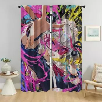 Saito Sunflower Partition Элегантные шторы для гостиной, затемняющие шторы, противомоскитные шторы, 2 шт., кухня W50xH70cmx2pcs