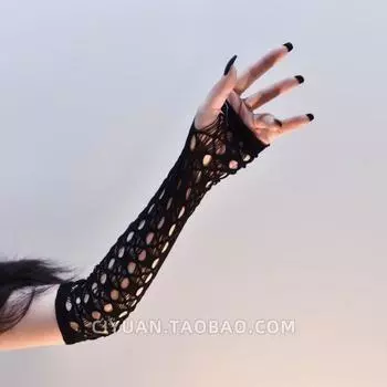 Сайбо Панк Готика Сетка Длинная Лолита Black