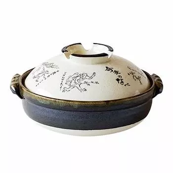 Saji Pottery Banko Ware Earthen Pot 9 Choju Giga Made in Japan White 3200ml No. 24-804