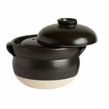 Saji pottery rice black Banko exquisite rice pot inner 3 pot, 19.5cm, ware, (with lid), cups, 30-1