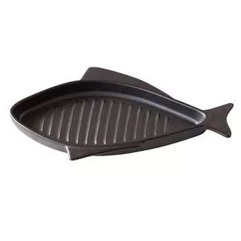 Saji Touki Banko Yaki Grill Plate Heat Resistant Dish Oven Safe 28 x 16 cm Fish Griller Black Made in Japan Approx. 10-813 чёрный