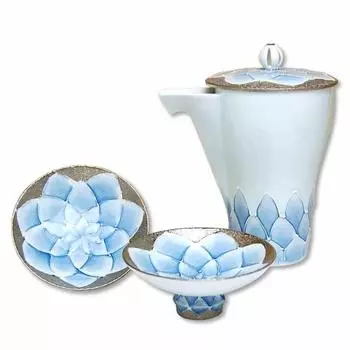 Саке Арита 1 сакэ 2 Такуми но сделано в Японии набор, посуда, бутылка, чашки, георгин, кура, керамика,