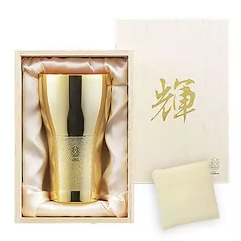 Sake Cup Pure Copper Made in Japan J-kitchens-SimpleBag Set, (Gold Finish), 440ml,