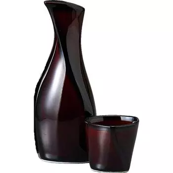 Sake Ochoko Диаметр 7 x Высота Лакированный Сложенный Большой Mino Горячий Саке Холодный Саке Эля-сетка Набор, Tokkuri, Набор, 17.5 см, 250 мл, Tokkuri, Размер, Керамика, Посуда,