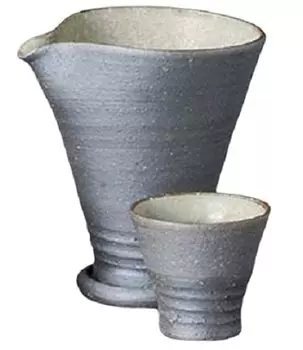 Sake Utensil Set Tokkuri Ochoko Set Diameter 11 x 8 x Height 12 cm 280ml Yakijirokusai Chuu Set Ceramic Mino Ware Hot Sake Sake Bottle Cold Sake Sake