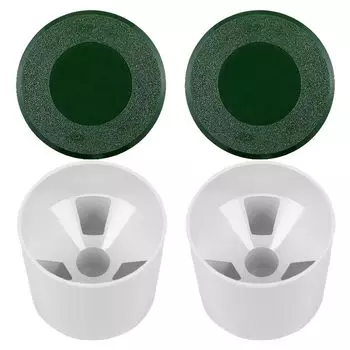 SAKIRABITO Golf Cup Green Hole Cup Golf Hole Cup Putter Practice Flag Plastic Set of 2