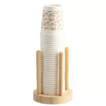 SAKIRABITO Paper Cup Cup Holder Cup Dispenser Wooden Lid Storage with Compatible with Diameter of or Less Non-Slip 7.8cm