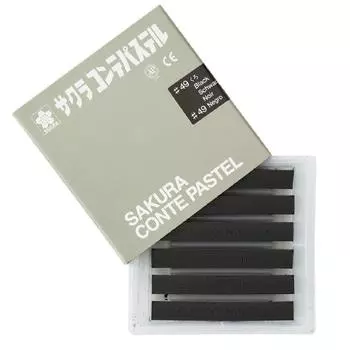 Sakura Crepas Conte Pastel Black 6 шт. CT Rose #49(6)