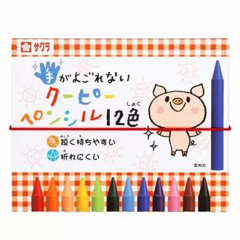 Sakura Crepas Coupie Pencil that won t get your hands dirty 12 colors FYS12