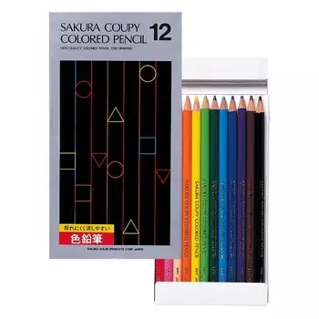 Sakura Crepas Coupy colored pencils 12 colors in paper box PFY12K