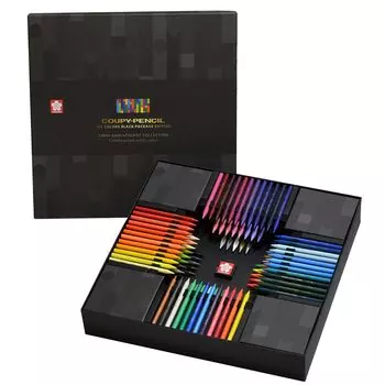 Sakura Crepas цветной карандаш Coupie Pencil 100 цветов черный пакет Edition FY100A