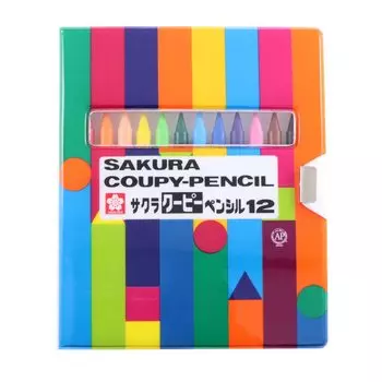 Sakura Crepas цветной карандаш Coupy Pencil 12 цветов в мягком футляре FY12-R1