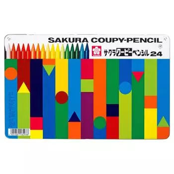 Sakura Crepas цветной карандаш Coupy Pencil 24 цвета в жестяной банке FY24