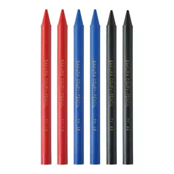 Sakura Crepas Цветные карандаши Coupy Pencils Набор из 6 шт. Красные, синие, черные по 2 шт. JFY Rose 6C