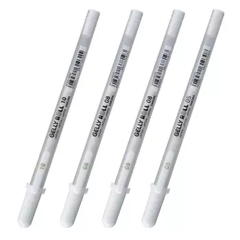 Sakura Crepas гелевая шариковая ручка Jelly Roll белая 3 типа 4 шт XPGB4