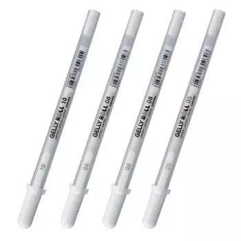 Sakura Crepas гелевая шариковая ручка Jelly Roll белая 3 типа 4 шт XPGB4