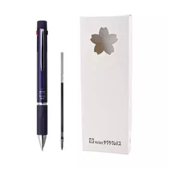 Sakura Crepas Multifunctional Pen Ball Sign 4+1 Metallic Blue 0.4mm Refill Set GB4M1004#536R