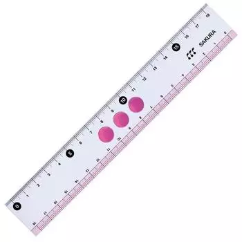 Sakura Crepas Начальная школа Канцелярские принадлежности Прямая линейка 18 см G Jiyougi 18#20 Розовый