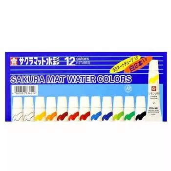 Sakura Crepas Paint матовая акварельная ламинированная туба набор из 12 цветов 13 (2 белых) EMW13