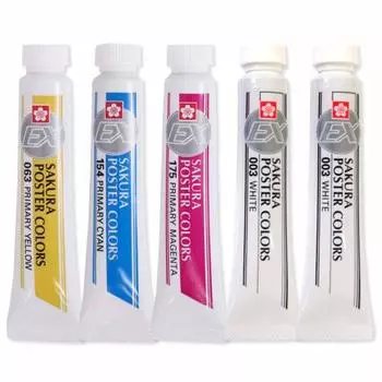 Sakura Crepas Paint Poster Color EX Три основных цвета + белый набор из 2 PEW5W2