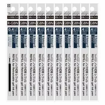 Sakura Crepas шариковые ручки сменные стержни для Ball Sign iD 0.4 мм Night Black 10 шт R-GBN04#43(10)