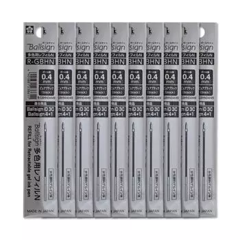 Sakura Crepas шариковые ручки сменные стержни для многоцветного Ball Sign iD3C Ball Sign Exclusive мм чисто черный 10 шт. 4+1 0.4 R-GBHN04#49(10)