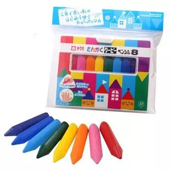Sakura Crepas Triangular Coupy Pencil 8 Colors FYL8-P Pack